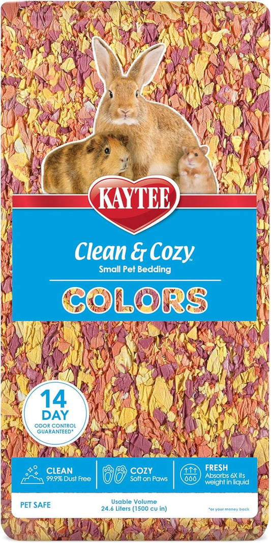 Clean & Cozy Colors, Small Animal Bedding with Extreme Odor Control, Sunset, 24.6 Liters