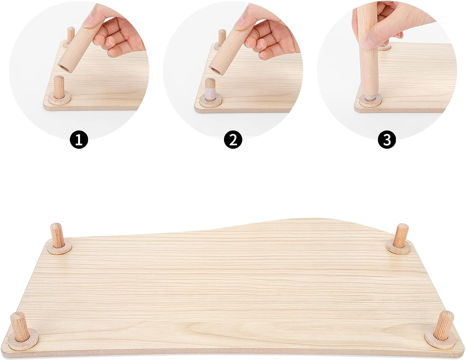 Hamster Play Wooden Platform for Dwarf Syrian Hamsters Gerbils Mice Degus or Other Small Pets (Wave - 7'' Height, Burlywood)