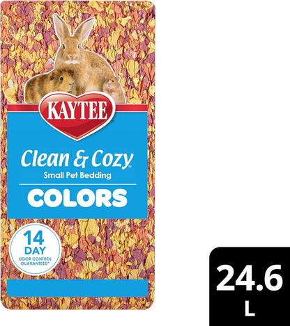 Clean & Cozy Colors, Small Animal Bedding with Extreme Odor Control, Sunset, 24.6 Liters