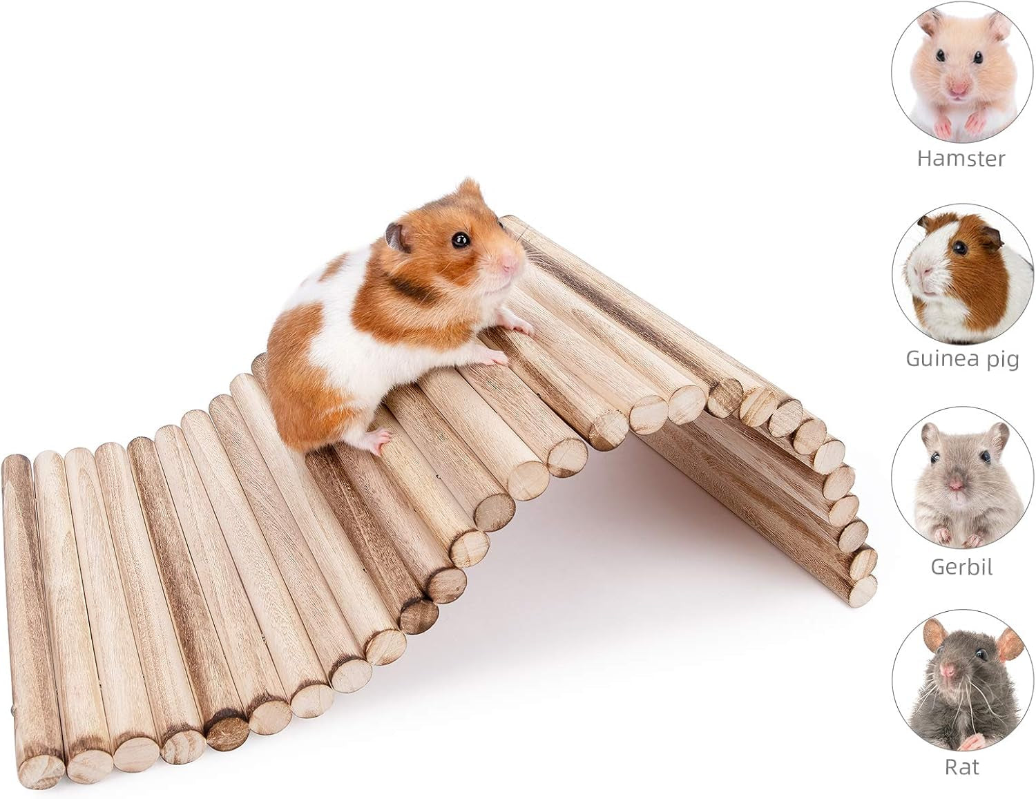 Small Animal Climbing Toys - Suspension Bridge Ladder for Hamsters Gerbils Mice Rats Guinea Pigs or Other Small Pets (15.7'' X 7.8'')