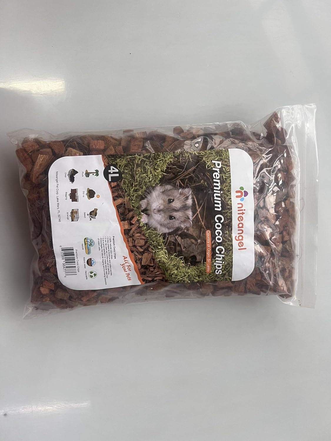 Natural Coco/Cork Hamster Bedding Pet Litter for Dwarf Syrian Hamsters, Gerbils, Mices, Degus or Other Small Animal