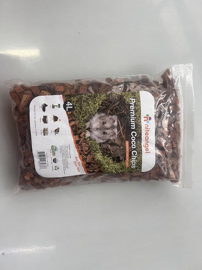 Natural Coco/Cork Hamster Bedding Pet Litter for Dwarf Syrian Hamsters, Gerbils, Mices, Degus or Other Small Animal