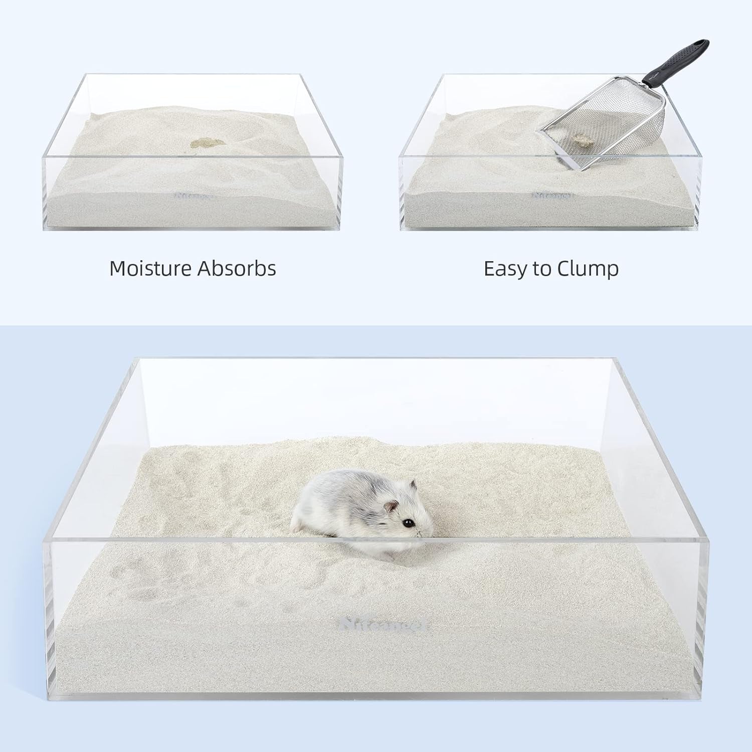 Training Litter Potty Sand - Hamster Sand Bath for Syrian Dwarf Hamsters Gerbils Mice Lemming Degus or Other Small-Sized Pets ((1.4 L X 2 - Blue Label)