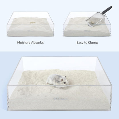Training Litter Potty Sand - Hamster Sand Bath for Syrian Dwarf Hamsters Gerbils Mice Lemming Degus or Other Small-Sized Pets ((1.4 L X 2 - Blue Label)