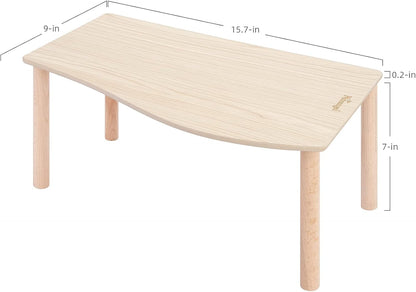 Hamster Play Wooden Platform for Dwarf Syrian Hamsters Gerbils Mice Degus or Other Small Pets (Wave - 7'' Height, Burlywood)