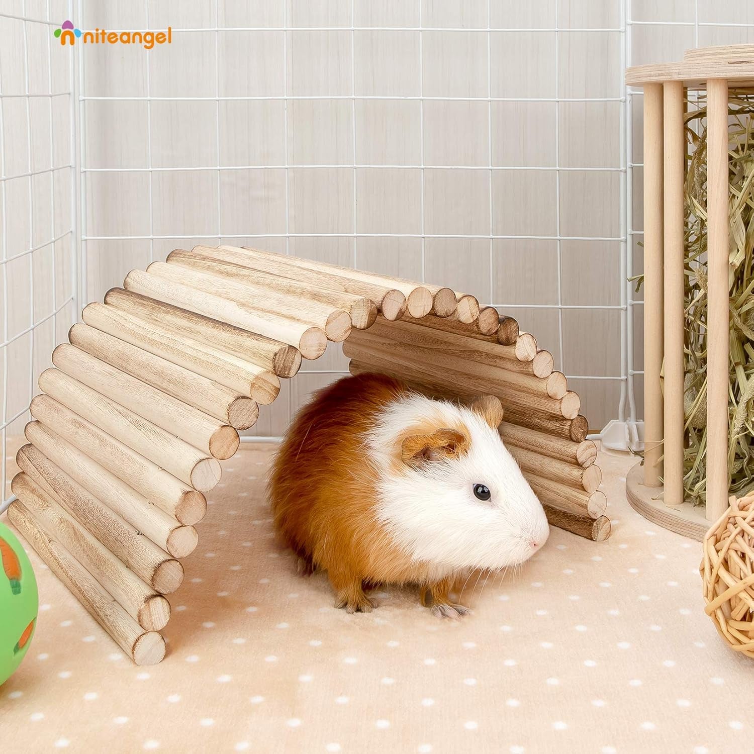 Small Animal Climbing Toys - Suspension Bridge Ladder for Hamsters Gerbils Mice Rats Guinea Pigs or Other Small Pets (15.7'' X 7.8'')