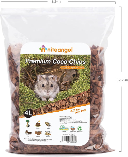 Natural Coco/Cork Hamster Bedding Pet Litter for Dwarf Syrian Hamsters, Gerbils, Mices, Degus or Other Small Animal