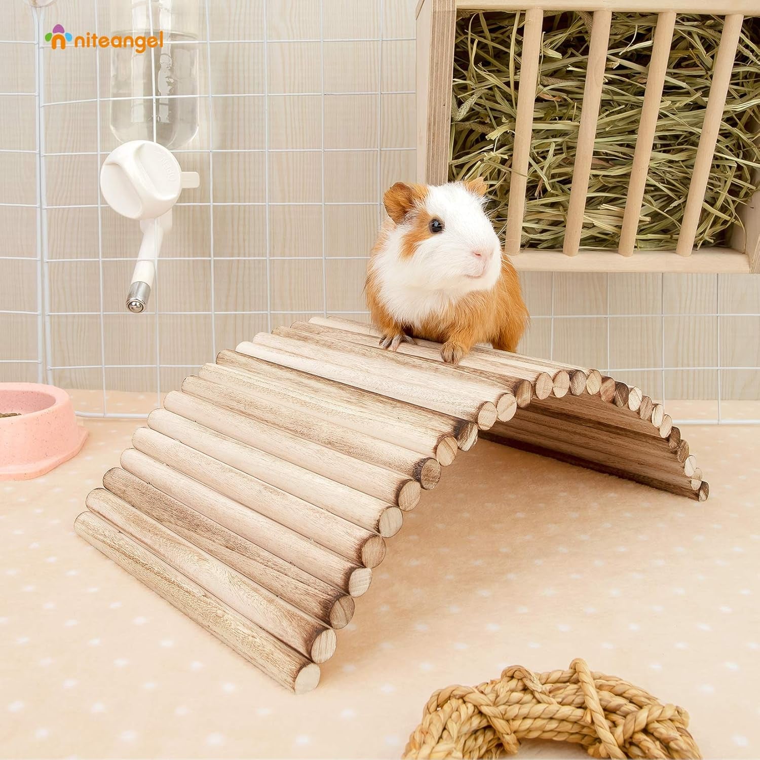 Small Animal Climbing Toys - Suspension Bridge Ladder for Hamsters Gerbils Mice Rats Guinea Pigs or Other Small Pets (15.7'' X 7.8'')