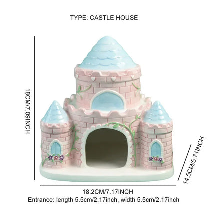 Ceramic Nest for Home Decoration, Cute Cartoon Mushroom, Ceramic House, Hamster Nest, Pet Nest, Bird Nest, Creative Ornaments