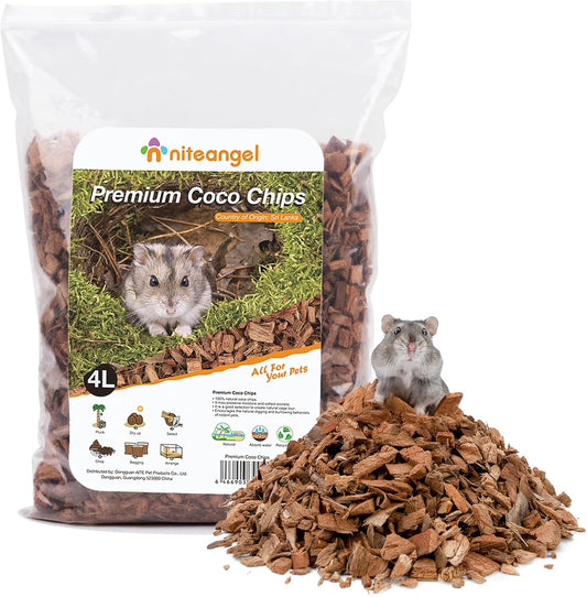 Natural Coco/Cork Hamster Bedding Pet Litter for Dwarf Syrian Hamsters, Gerbils, Mices, Degus or Other Small Animal